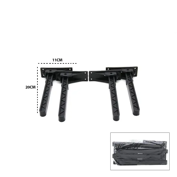 4 ADET SİYAH SOFRA AYAK KOMPLE PLASTİK 20CM AÇ KAPA (4745)