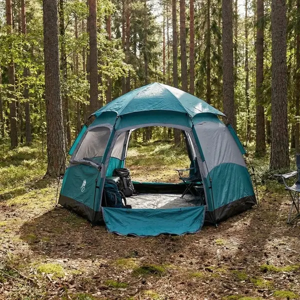 4 Kişilik Otomatik Kamp Çadırı – Altıgen Tasarım, Çift Kapılı, Suya Dayanıklı, Hızlı Kurulumlu Geniş Aile Outdoor Çadırı 240x240x160 cm (4745)