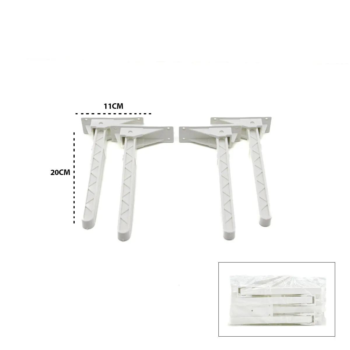 4 ADET BEYAZ SOFRA AYAK KOMPLE PLASTİK 20CM AÇ KAPA (4745)