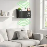Duvar Tipi Wi-Fi Modem Saklama Kutusu(Siyah) – Kablo Düzenleyici Router Raf Organizer (4745)-2