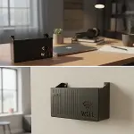 Duvar Tipi Wi-Fi Modem Saklama Kutusu(Siyah) – Kablo Düzenleyici Router Raf Organizer (4745)-3