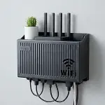 Duvar Tipi Wi-Fi Modem Saklama Kutusu(Siyah) – Kablo Düzenleyici Router Raf Organizer (4745)-1