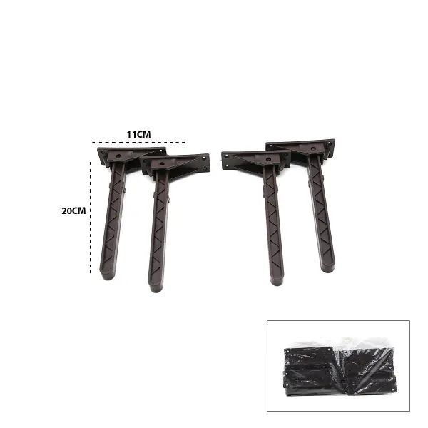 4 ADET KAHVERENGİ SOFRA AYAK KOMPLE PLASTİK 20CM AÇ KAPA (4745)