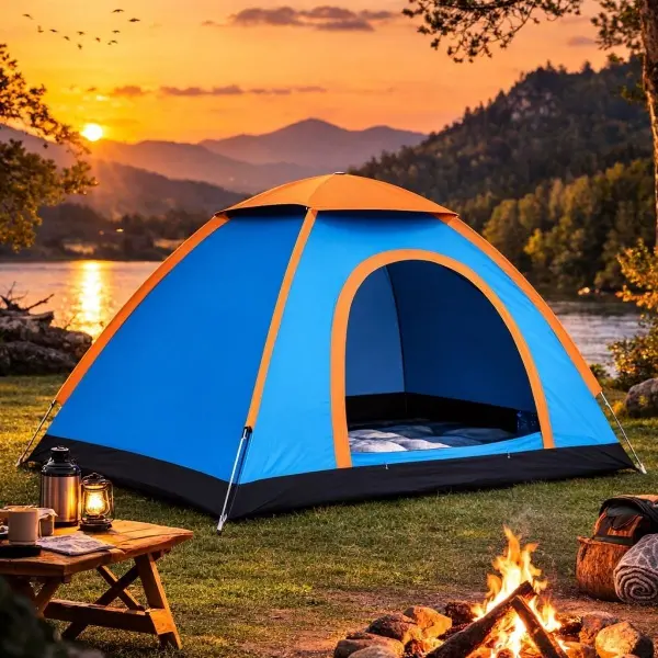 3 Kişilik Yarı Otomatik Kurulum Kamp Çadırı – Suya Dayanıklı, Taşıma Çantalı Outdoor Aile Çadırı, Piknik, Plaj ve Doğa 200x150x110 cm (4745)
