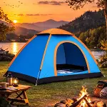 3 Kişilik Yarı Otomatik Kurulum Kamp Çadırı – Suya Dayanıklı, Taşıma Çantalı Outdoor Aile Çadırı, Piknik, Plaj ve Doğa 200x150x110 cm (4745)-1
