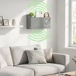 Duvar Tipi Wi-Fi Modem Saklama Kutusu(Gri) – Kablo Düzenleyici Router Raf Organizer (4745)-2