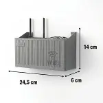 Duvar Tipi Wi-Fi Modem Saklama Kutusu(Gri) – Kablo Düzenleyici Router Raf Organizer (4745)-5