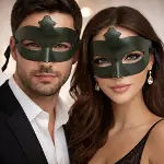 Haki Yeşil Gizemli Masquerade Maskesi (4745)-2