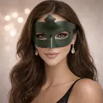 Haki Yeşil Gizemli Masquerade Maskesi (4745)-1