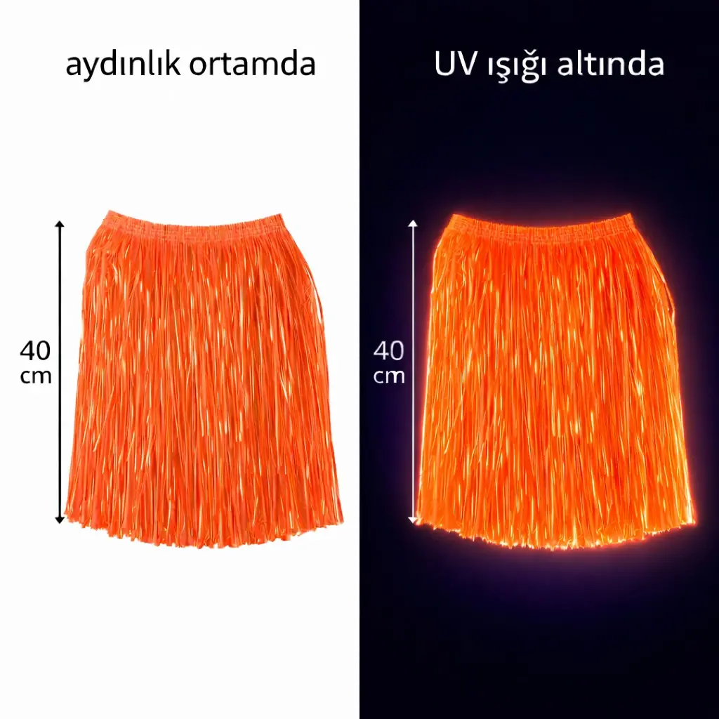 Neon Turuncu Hawaii Parti Eteği 40 cm (4745)