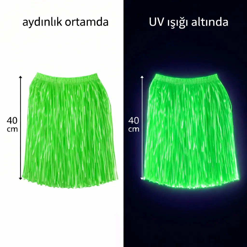 Neon Yeşil Hawaii Parti Eteği 40 cm (4745)