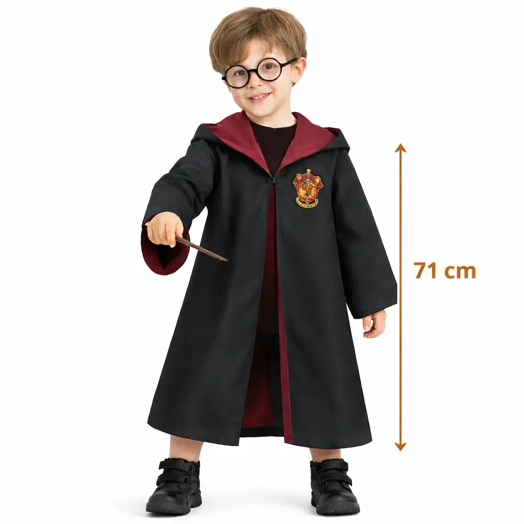 Harry Potter Çocuk Bebek Kostüm Seti – Asa Gözlük Pelerin 71 cm (2-4 Yaş) (4745)