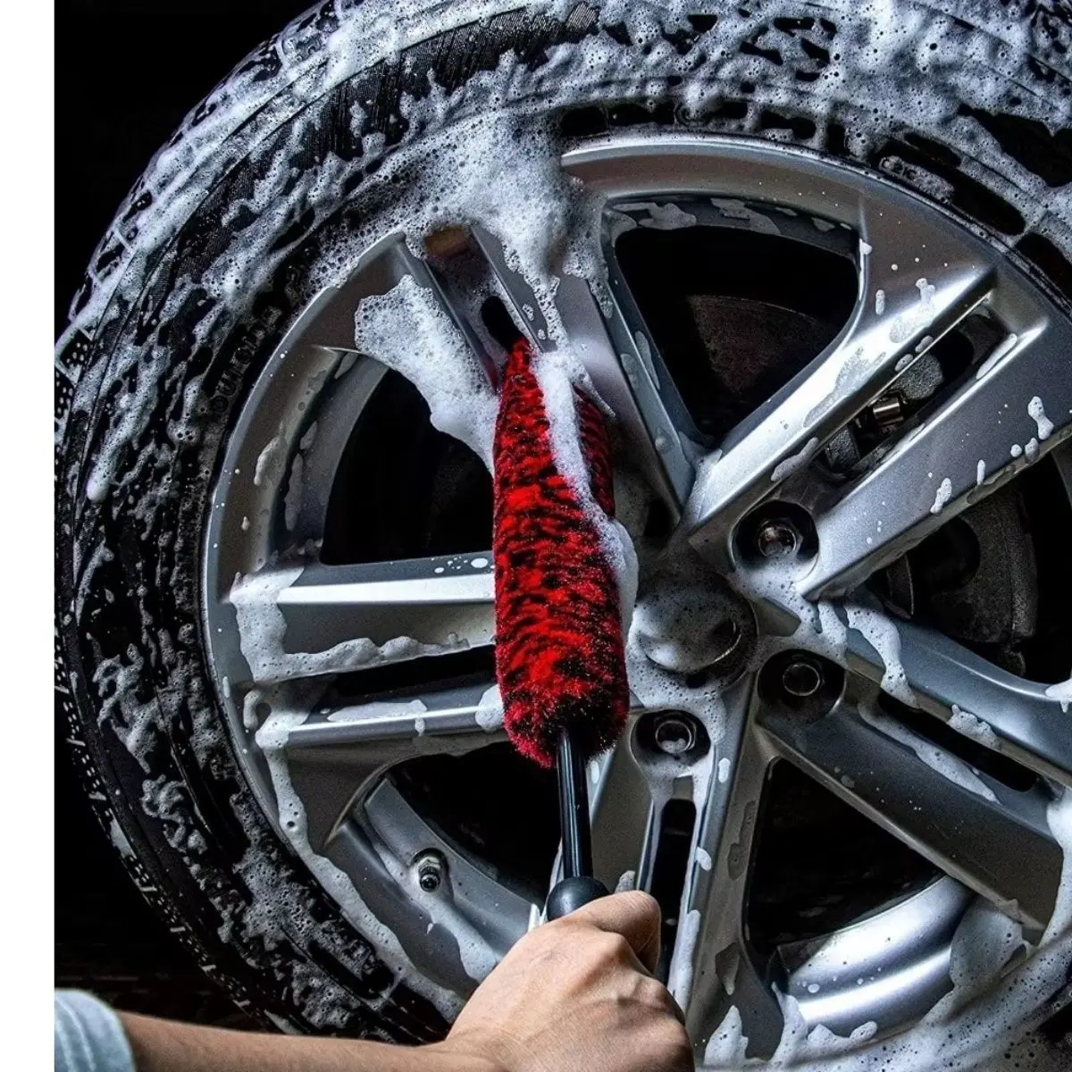 3lü Bükülebilen Peluş Detaylı Temizlik İçin Oto Jant, Egzos Temizleme Fırçası (4745)-3