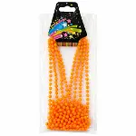 Neon Turuncu Boncuk Kolye 80 cm – Retro 80’ler 90’lar Parti Aksesuarı (4745)-2