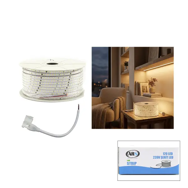 100MT 3000K - GÜN IŞIK DIŞ MEKAN ŞERİT LED 220V 120LED 348983 (4745)