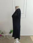 Kadın Kısa Kollu Yuvarlak Yakalı Kolu Dantelli Kısa Viıskon Elbise-6