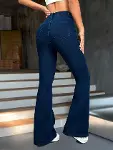 Kadın Yüksek Bel Paçaya Doğru Geniş Kot Pantolon-3