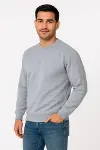 Erkek Üç İplik Düz Bisiklet Yaka SweatShirt - Gri-2