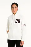 Üç İplik Kapüşonlu Ön Ve Arka Baskılı SweatShirt Hoodie - Beyaz-4