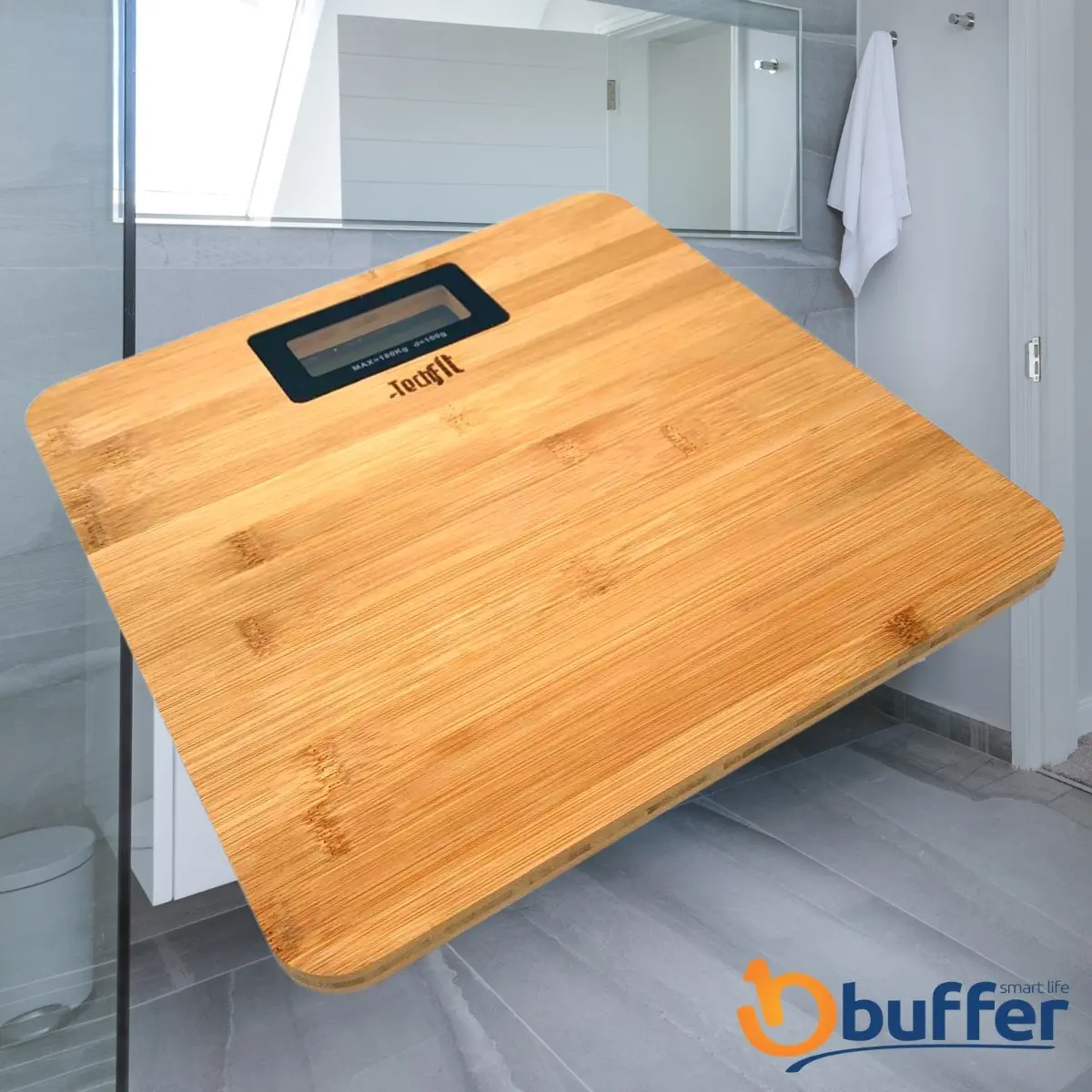 Techfit Bambu Banyo Baskülü Yüksek Hassasiyetli Darbelere Dijital Dayanıklı Terazi Tf 1065 Max 180kg (4745)-5
