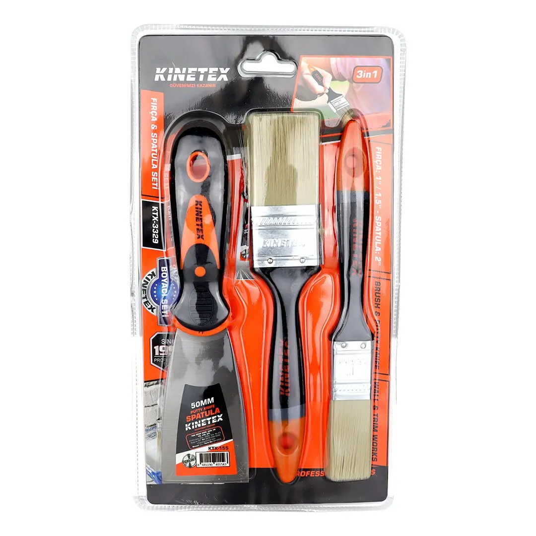 3PCS  BOYACI - NALBUR SET  50MM SPATULA - 2X KESTİRME FIRÇA (4745)