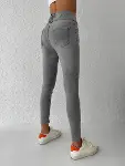 Yüksel Bel Likralı Kot Pantolon (Gri)-6