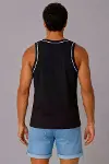 Erkek Sporcu Atlet Bisiklet Yaka Kolsuz Yazlık Atlet - Siyah-2