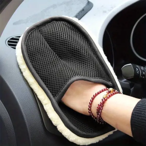 Mikrofiber Yün Araba Yıkama Eldiveni - Çizmez ve Yüksek Emici