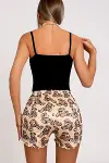 Renkli Ayıcık Desenli Askılı Şortlu Kadın Pijama Takımı-8