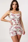 Hello Kitty Baskılı Askılı Şortlu Pijama Takımı-5