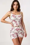 Hello Kitty Baskılı Askılı Şortlu Pijama Takımı-1