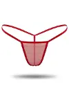 Kırmızı Transparan Tül String Tanga TM1115-1