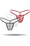 3'lü Renkli Transparan Tül String Tanga TM0369-1