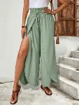 Kadın Beli Lastikli Bağcıklı önü Asimetrik Detaylı Aerobin Pantolon-1