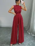 Kadın Balıkçı Yaka Kolsuz Incili Beli Kuşaklı Uzun Janjan Tulum-2