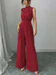 Kadın Balıkçı Yaka Kolsuz Incili Beli Kuşaklı Uzun Janjan Tulum-1