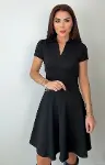Kadın Kısa Kollu V Yakalı Kısa Modal Elbise-2