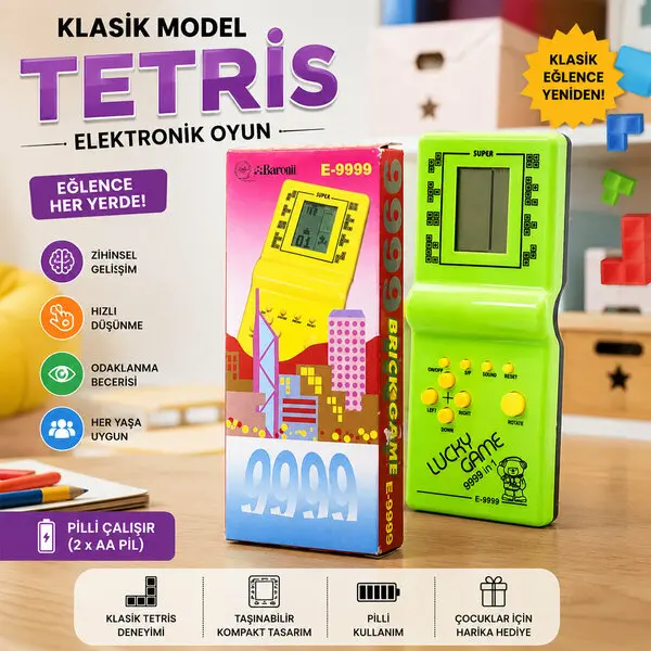 Tetris - 9999 Oyun - Nostaljik Oyun Konsolu (4745)-3