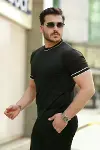 Erkek Bisiklet Yaka Ribanalı Kısa Kollu Tshirt-3