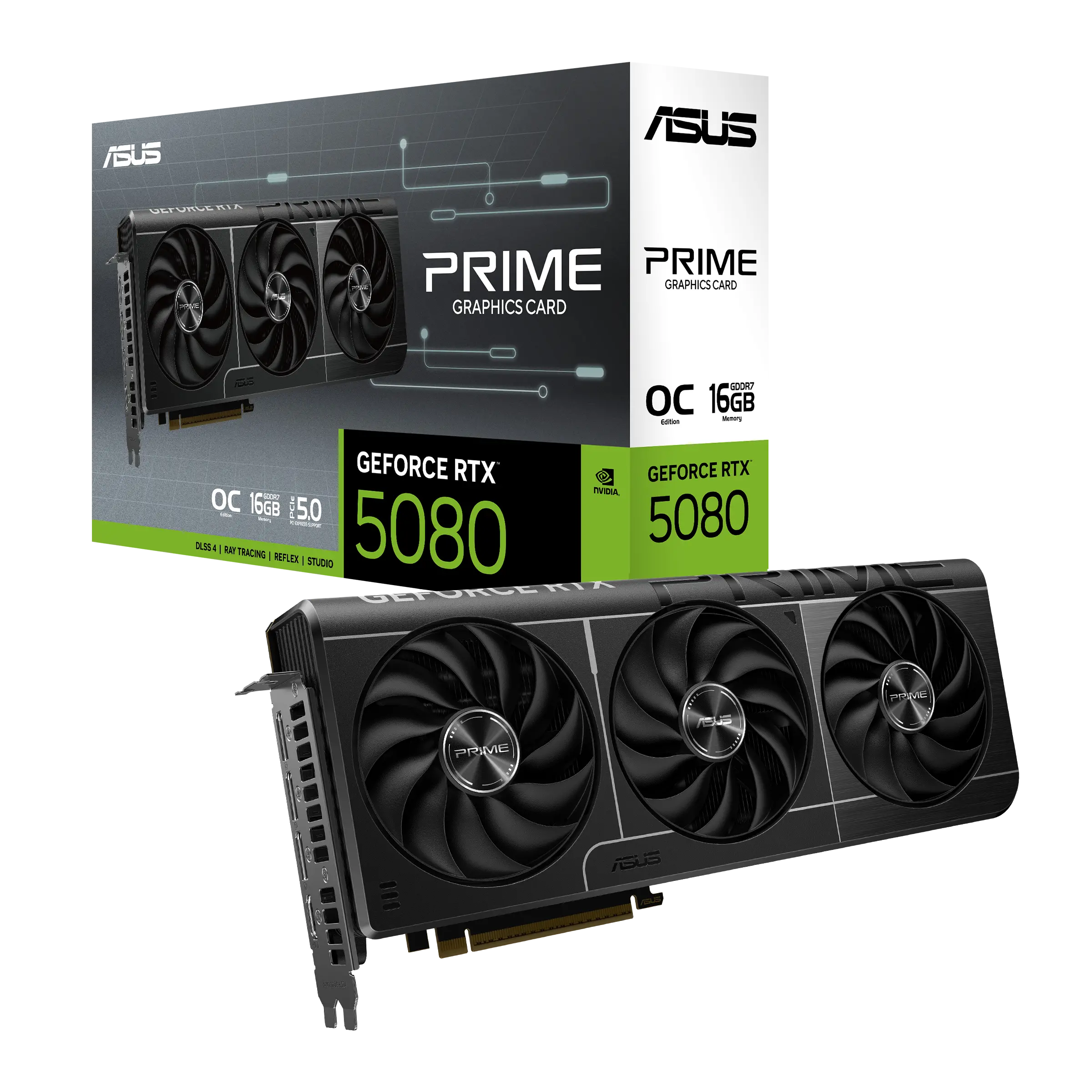 PRIME-RTX5080-O16G NVIDIA GEFORCE RTX5080 16GB GDDR7 256bit OC 1xHDMI 3xDP DLSS4 EKRAN KARTI