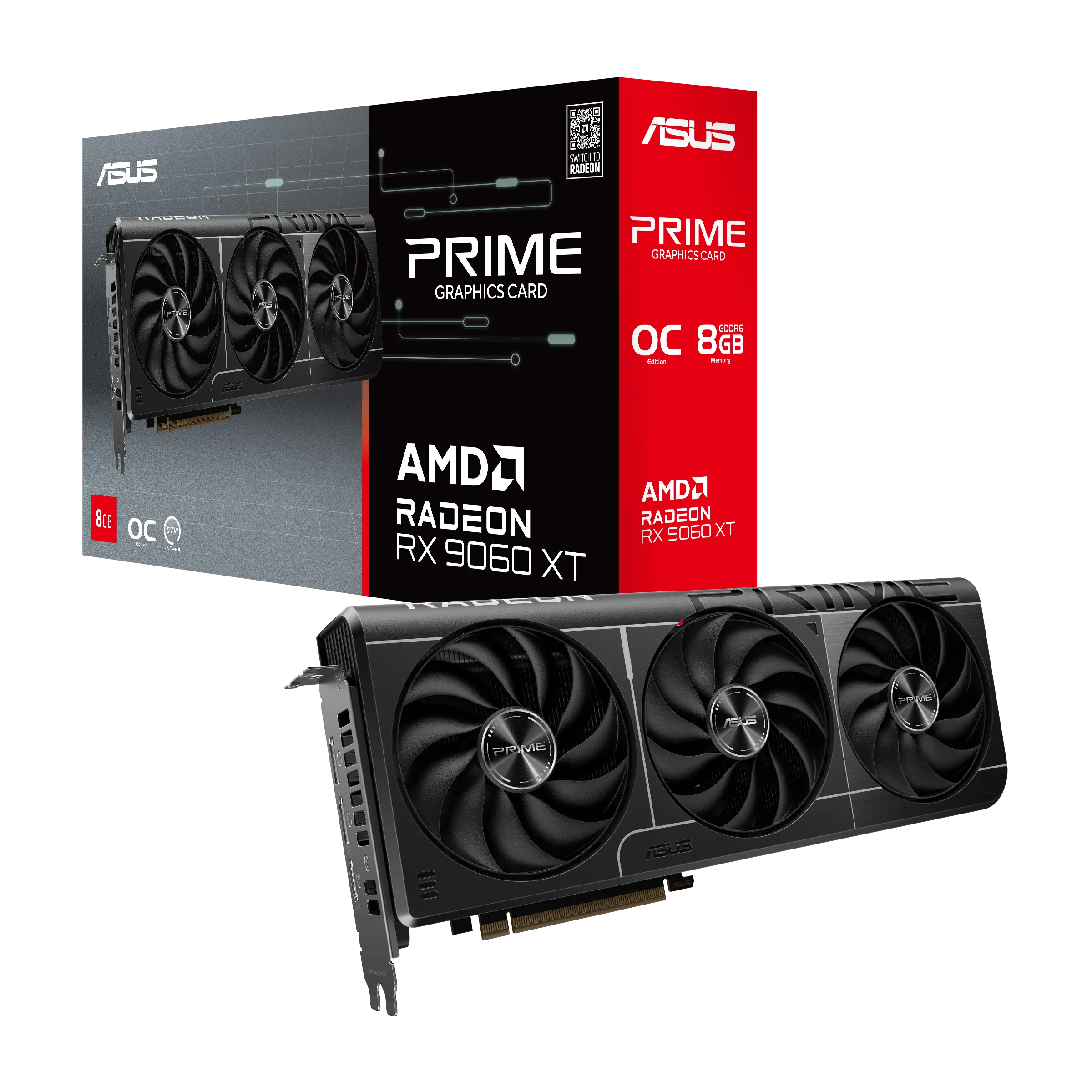 90YV0MI0-M0NA00 PRIME-RX9060XT-O8G AMD RADEON RX9060XT 8GB GDDR6 128bit 1xHDMI 2xDP EKRAN KARTI