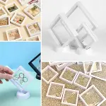 7x7 cm Standlı 3D Takı Ziynet Hatıra Koleksiyon Saklama Kutusu Şeffaf Film Çerçevesi (4745)-3