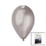 GM-110-38 METALİK - GÜMÜŞ BALON 11&amp;apos;&amp;apos; - 28CM - 100 PARÇA (4745)-1