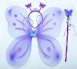 Lila Renk Kelebek Kanadı Tacı ve Sopası 50x37 cm (4745)-2
