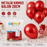 GM-110-53 METALİK - KIRMIZI BALON 11&amp;apos;&amp;apos; - 28CM - 100 PARÇA (4745)-2