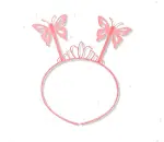 Toz Pembe Renk Kelebek Kanadı Tacı ve Sopası 50x37 cm (4745)-2