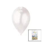 GM-110-28 METALİK - BEYAZ BALON 11&amp;apos;&amp;apos; - 28CM - 100 PARÇA (4745)-1