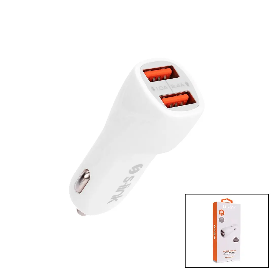S-LİNK IP-805 DUAL USB  2XUSB  OTO - ARAÇ ÇAKMAKLIK ŞARJ BAŞLIK  2.4 A (4745)