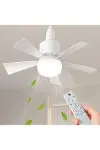 CT-1155 Karayel Fanlı LED Ampul 82W E27 Vantilatörlü Aydınlatma 3 Renk Dimmerli Beyaz Işık-5