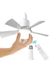 CT-1155 Karayel Fanlı LED Ampul 82W E27 Vantilatörlü Aydınlatma 3 Renk Dimmerli Beyaz Işık-6